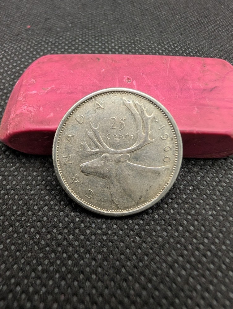 CANADA 1960  80% SILVER 25 CENTS