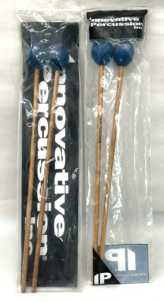 2 Pair Innovative Percussion Medium Marimba Mallets Teal Yarn Birch New