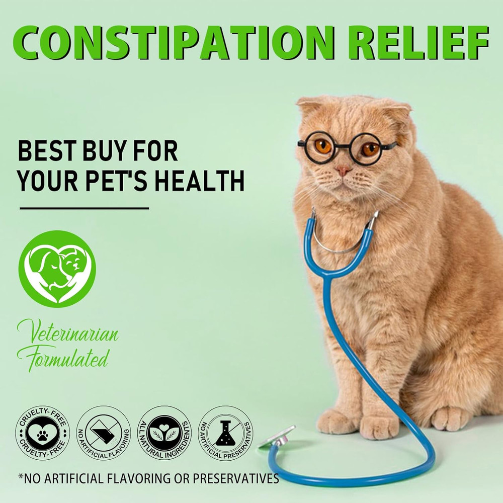 Cat Constipation Relief, Cat Laxative Constipation Relief, 100% Natural Laxative