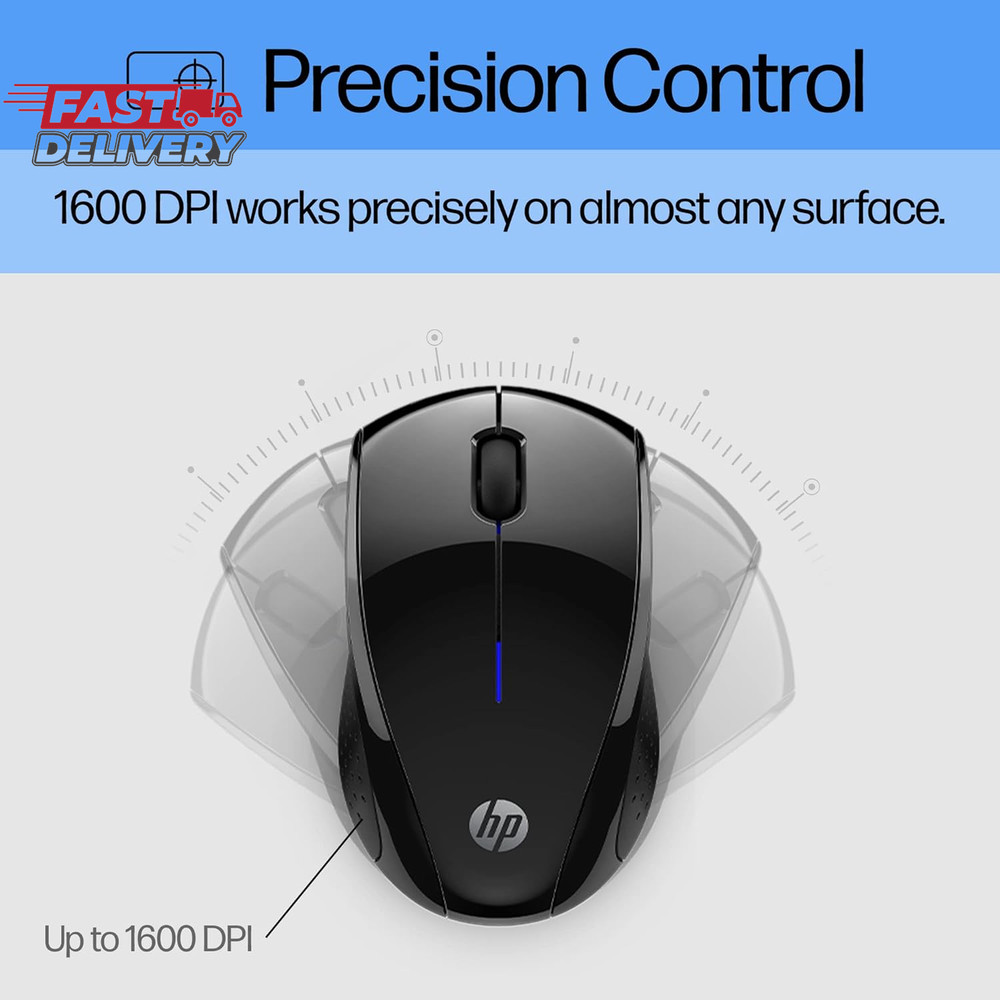 HP X3000 G2 Wireless Mouse - Ambidextrous 3-Button Control, & Scroll Wheel - Mul