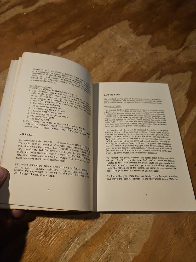 1965 Mooney Master Model M20D Owners Manual