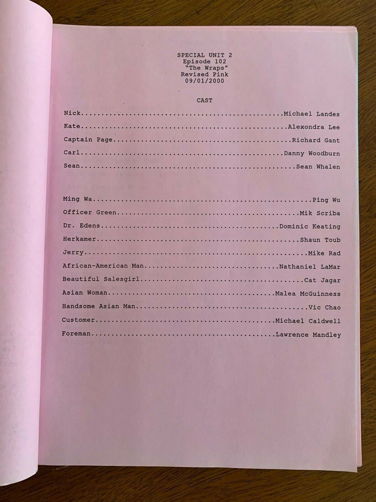 TWO Drafts Cast Shooting Script SPECIAL UNIT 2 Season 1 Ep 3 - Michael Landes
