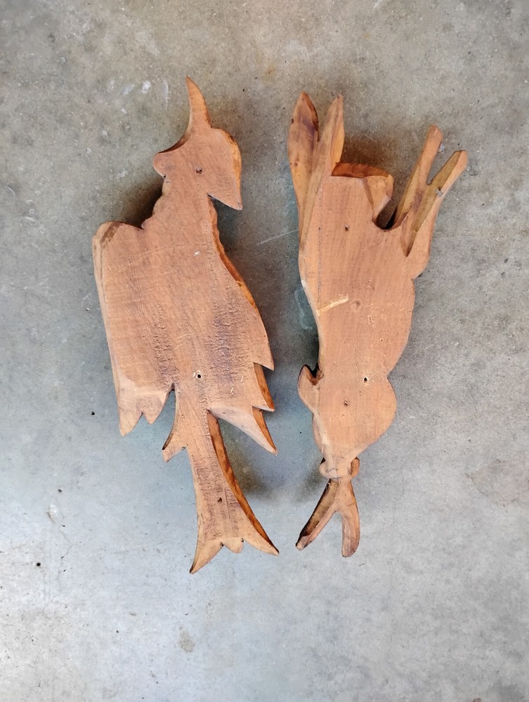 VINTAGE CUCKOO CLOCK RABBIT AND PHEASANT TRIM PIECES