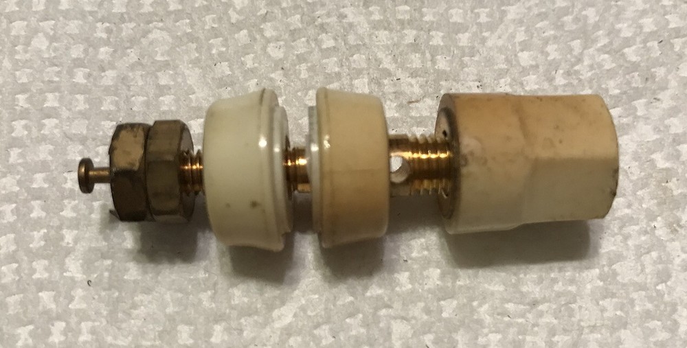 White Panel Mount Binding Post, Gold Plated Contacts