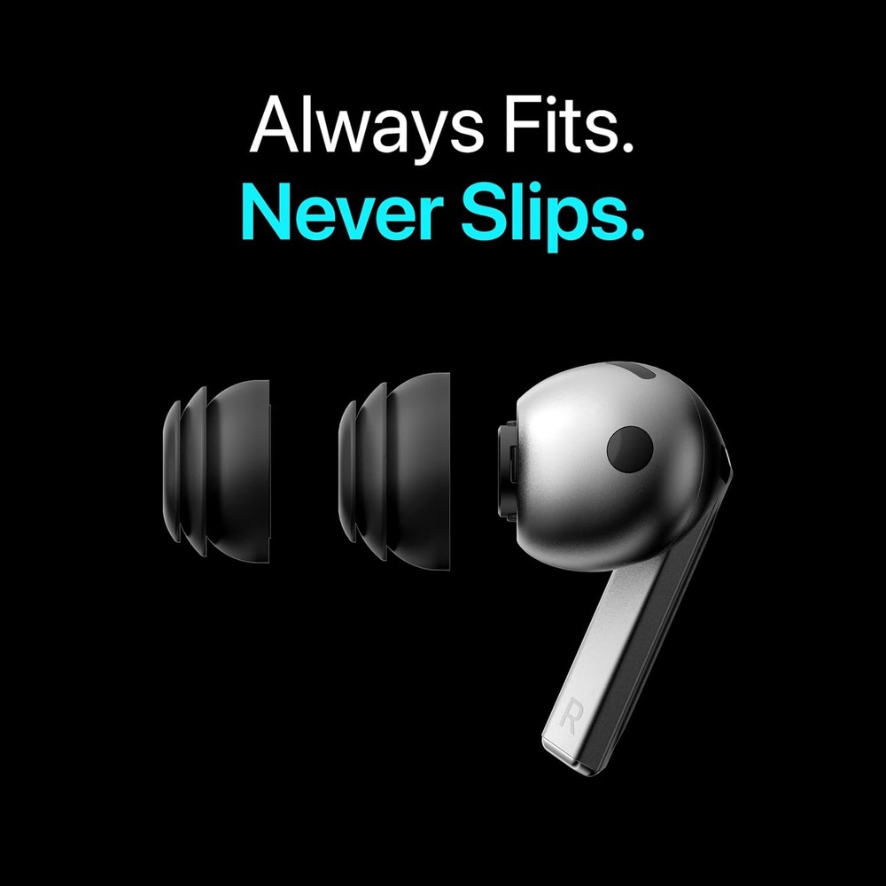 Premium Multi-Flange Eartips for Galaxy Buds3 Pro (Black, Medium, Black