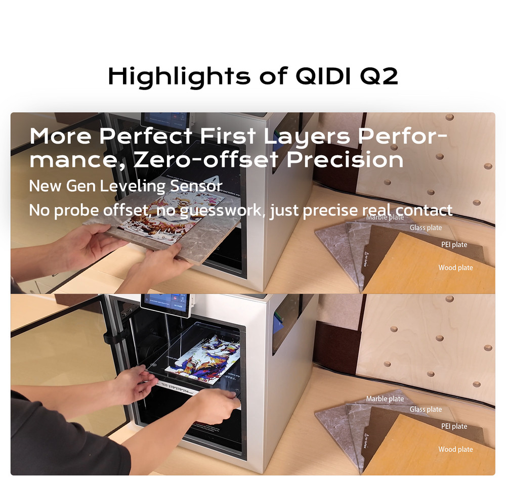 QIDI Q2 3D Printer Full Auto Leveling 600mm/s High-Speed Printers