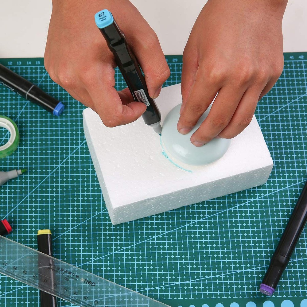 8 Pack Craft Foam Blocks 6X4X2in Polystyrene Brick Rectangle for Arts School ...