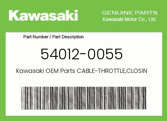 Kawasaki Genuine Cable-Throttle,Closing - 54012-0055