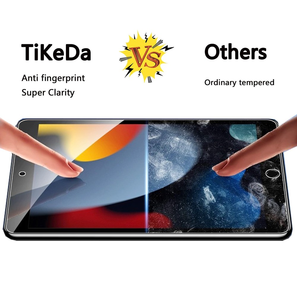 TiKeDa 2 Pack Screen Protector for iPad 9th 8th 7th Generation 10.2 Clear