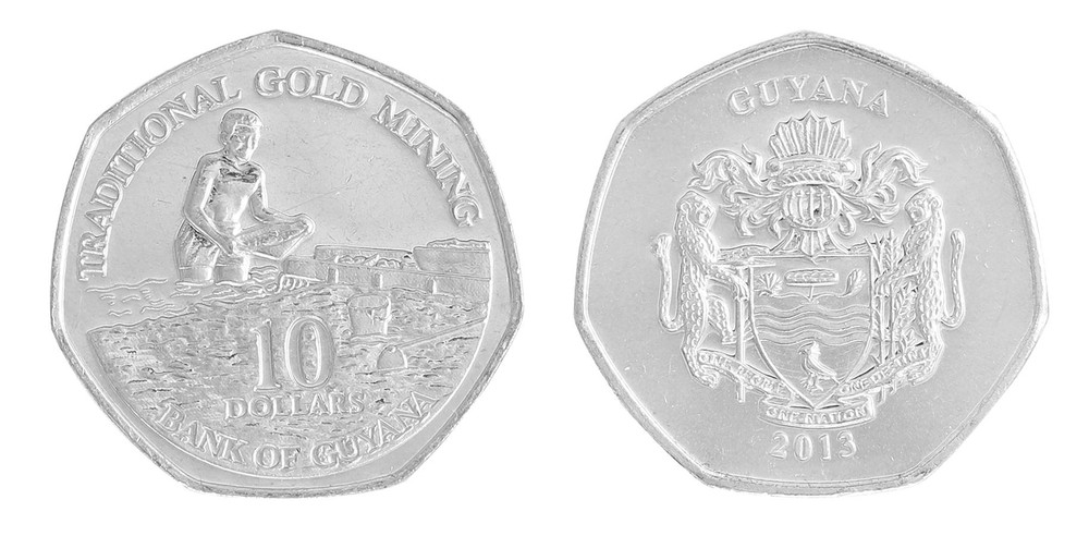 Guyana 10 Dollars, 2013, KM #52, Mint X 100 PCS