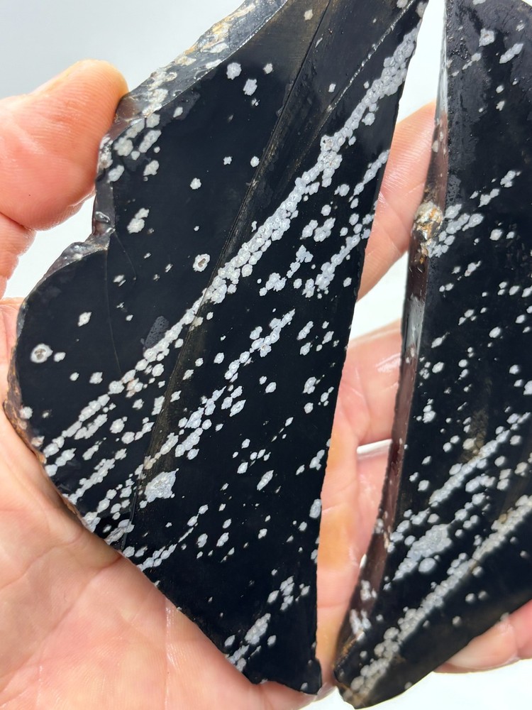 Snowflake Obsidian Slabs Lapidary Cabbing Knapping Combo ship avail