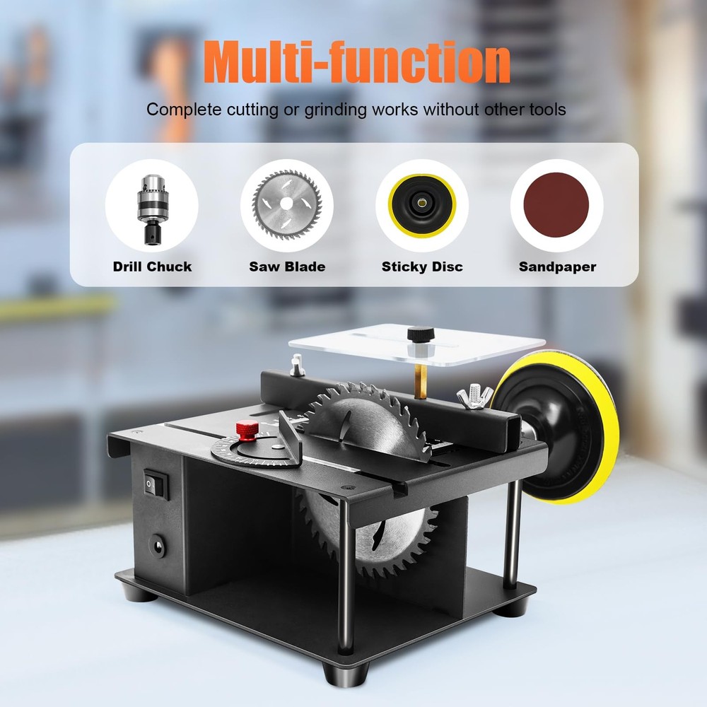 Mini Table Saw 200W 8500RPM Speed Regulation Multi-Functional Cutting Tool