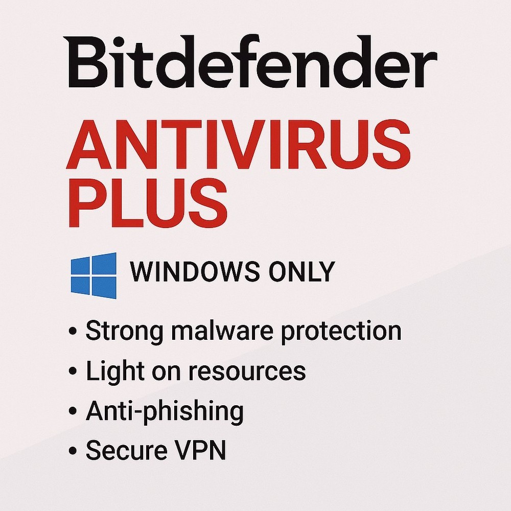 Bitdefender Antivirus - 3 Year 5 WINDOWS Devices + Daily VPN