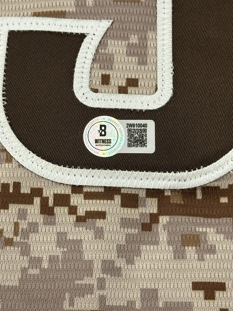 Jackson Merrill Signed Authentic Padres Camo Jersey Autographed Auto ~ BAS COA