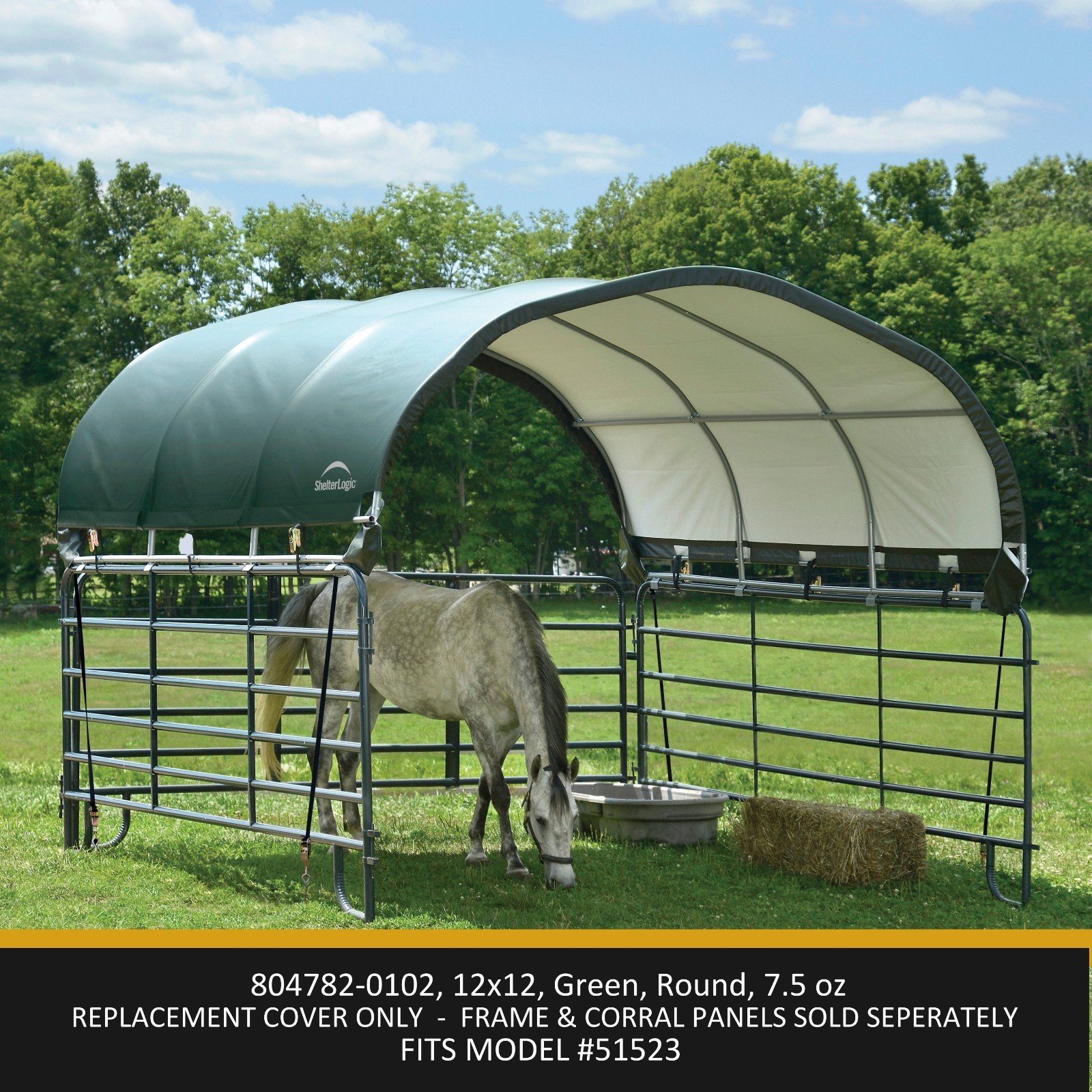 ShelterLogic 12x12 ft. Corral Shelter 7.5 oz. Replacement Cover Only
