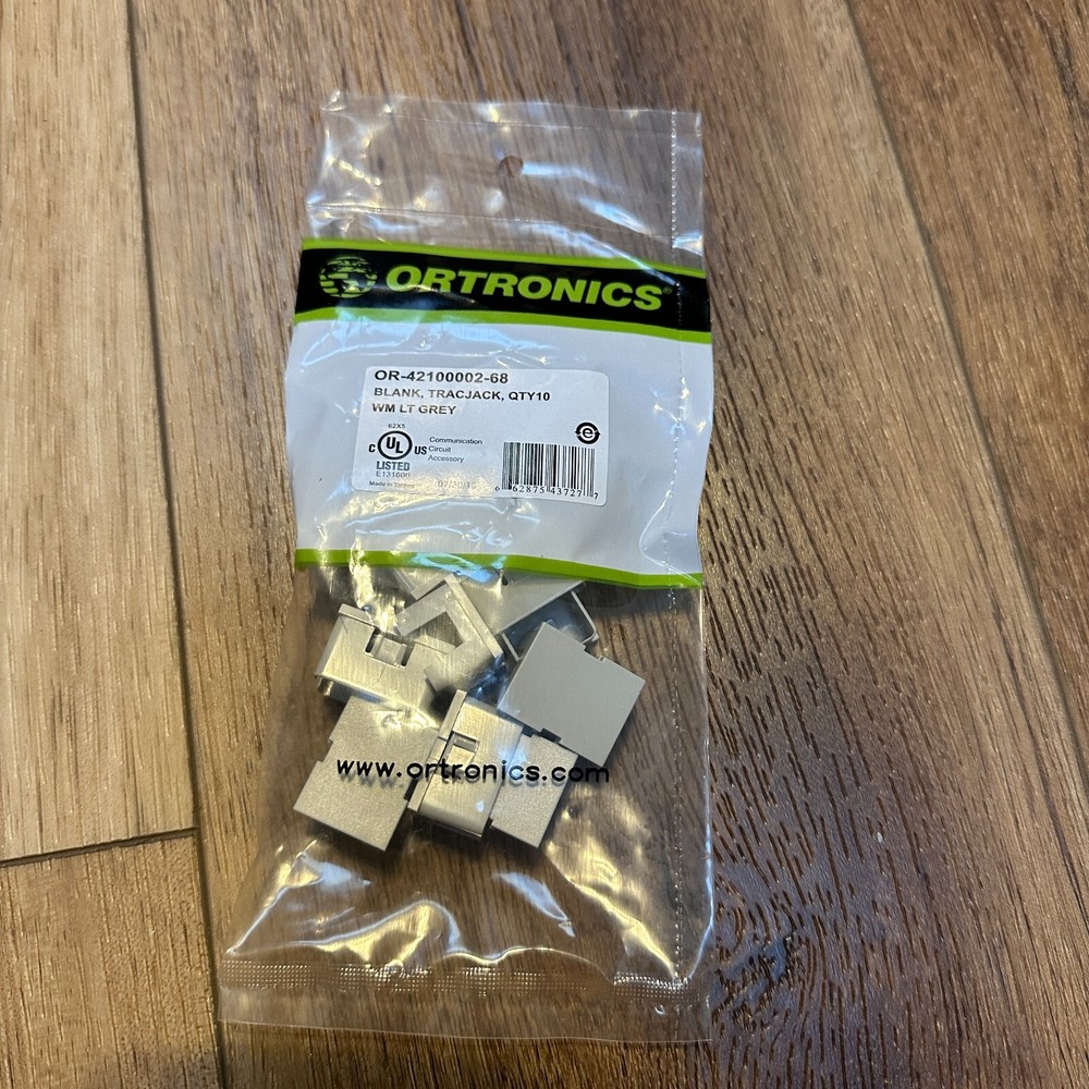 TracJack Blank Insert Module Light Gray 10 Pack OR-42100002-68 Ortronics