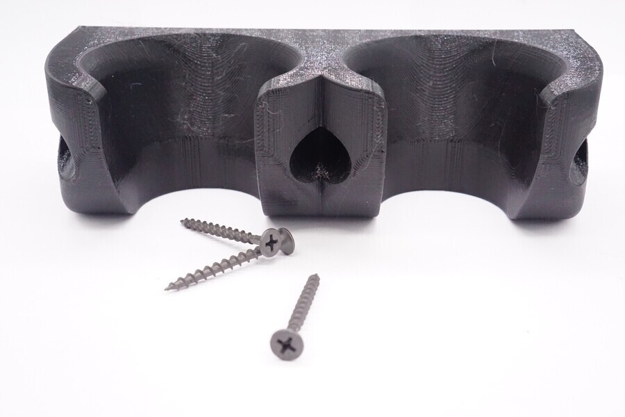 Wall Mounted Holder for Two MagLite D Cell Flashlights *BLACK*