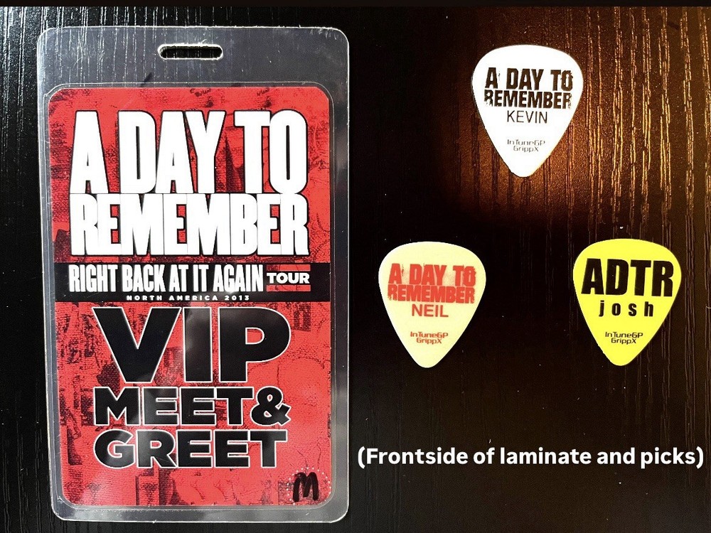 A Day To Remember Signed Laminate (2013) + Picks + Homesick Music Sampler (2009)