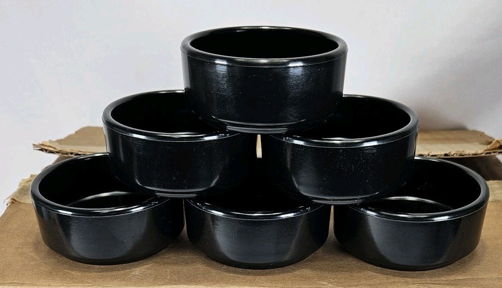 Gessner #0372 Melamine Straight Side Ramekin 2 oz Stackable Black 12 Pcs 1 Dz