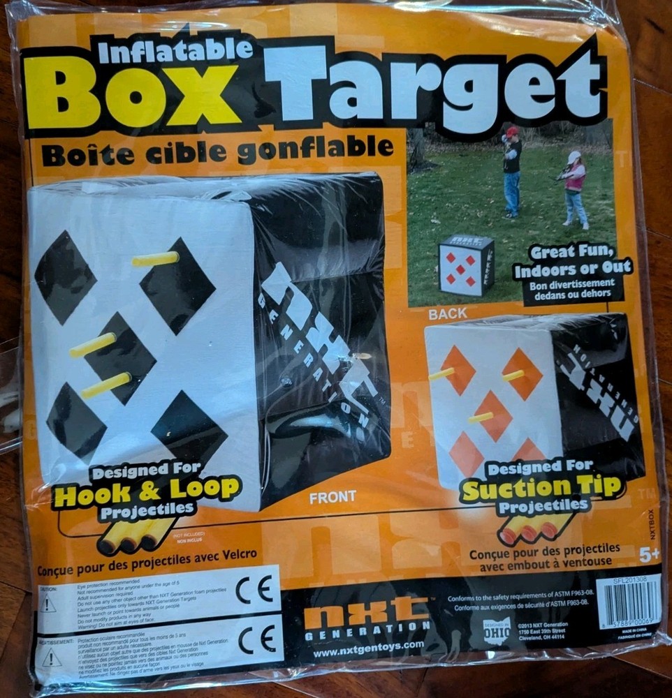 NXT Generation Inflatable Box Target Design For Suction Tip & Hook N Loop