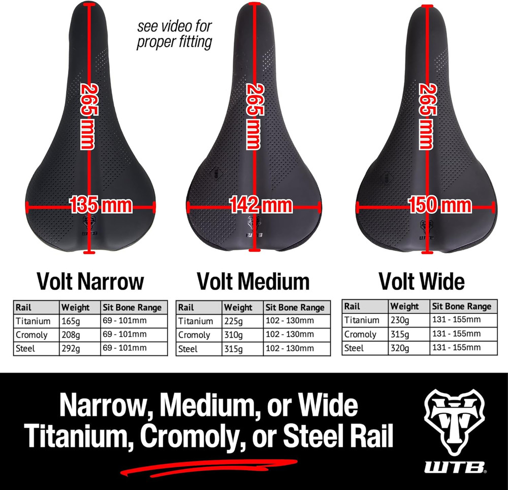 Volt Bike Seat (Saddle) - Comfortable Medium Thickness Padding - Mountain, Grave
