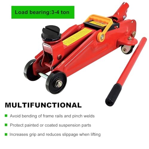 2 PCS Rubber Jack Pads, Slotted Floor Jack Stand Pad Adapter Buffering Pad,