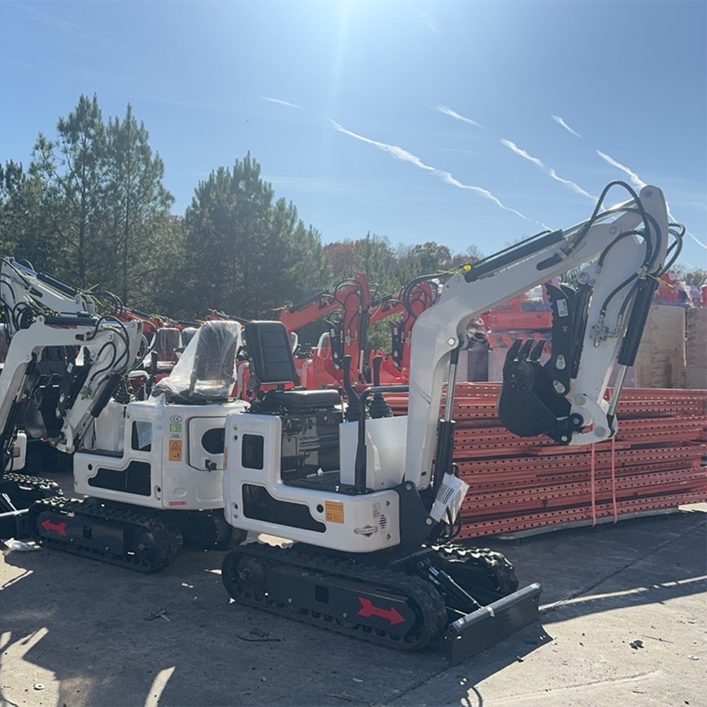 Mini Excavator 1Ton Pilot System Diggers B&S Engine with Attachments Auger Drill