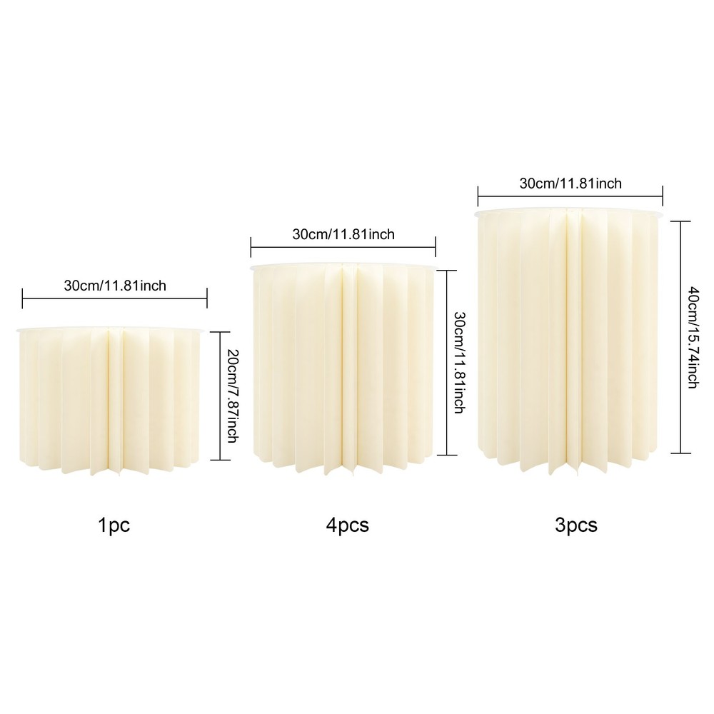 8PCS Milky White Foldable Paper Column Stands for Wedding Decorations