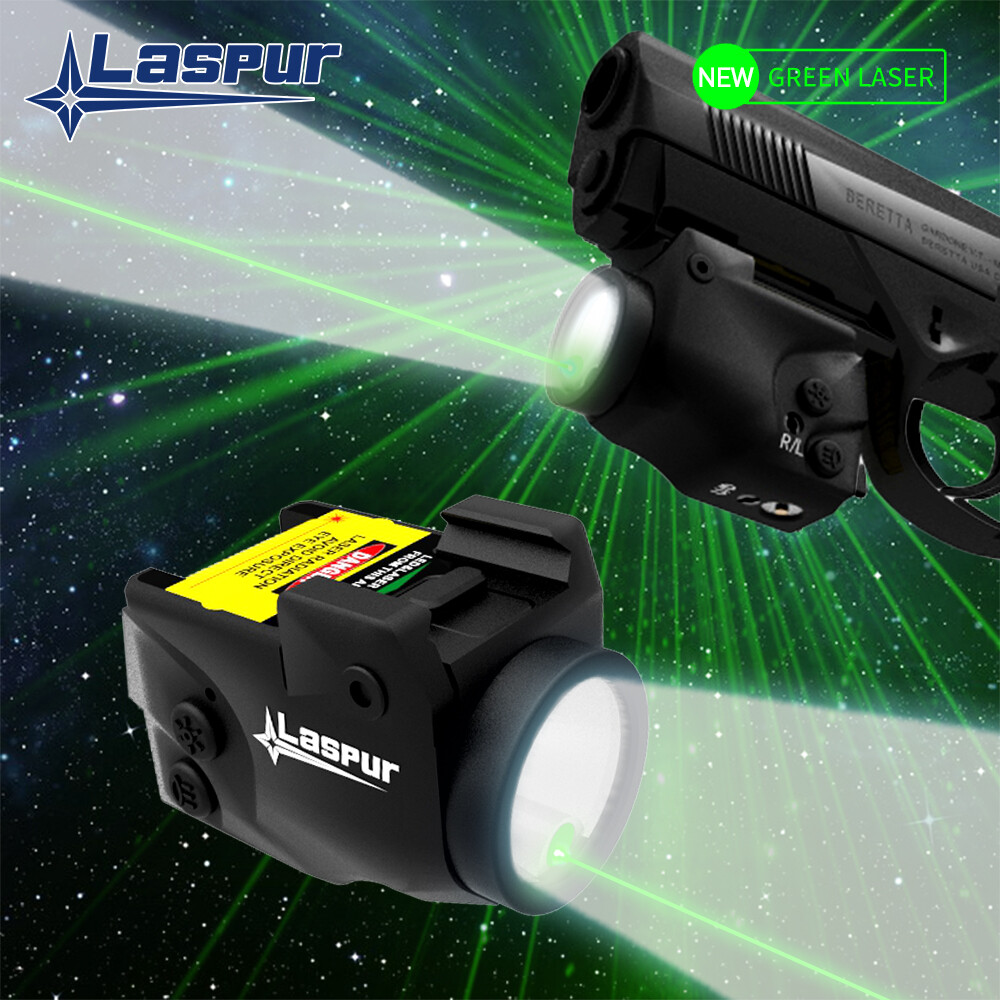 Laspur Sub Compact Green/Red Laser Sight & Flashlight Combo Rechargeable Battery