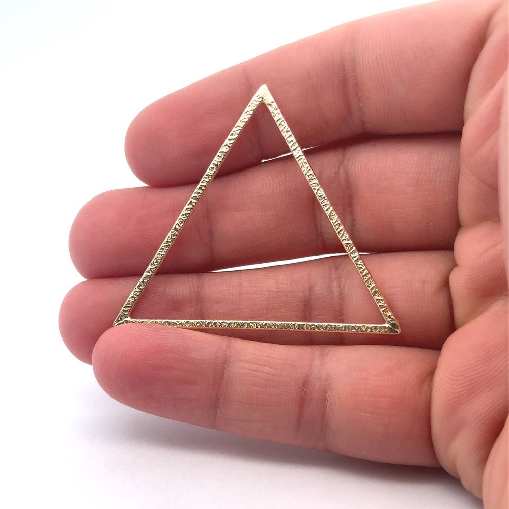 Gold Finish Silver Plated And Solid Copper Triangle Brushed Finish Blanks E-coat