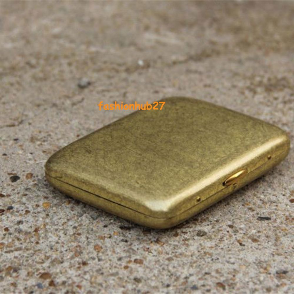 Vintage Solid Brass Copper Cigarette Case Holder Box Collectable Xmas Men Gift