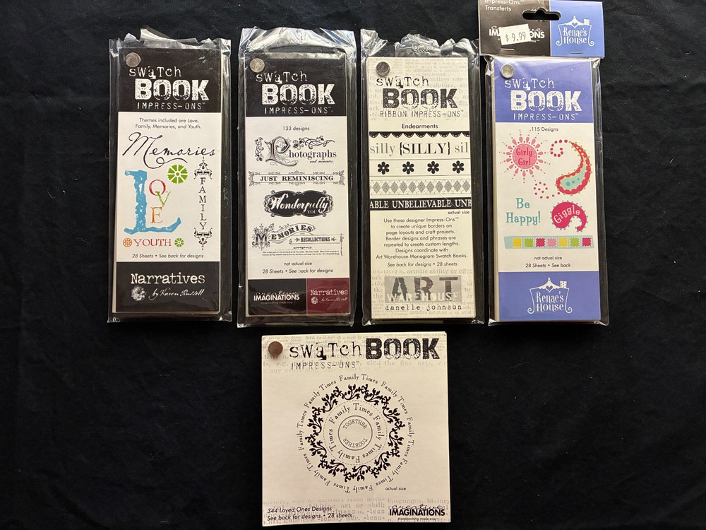 CREATIVE IMAGINATIONS ASSORTED SWATCH BOOK IMPRESS-ONS