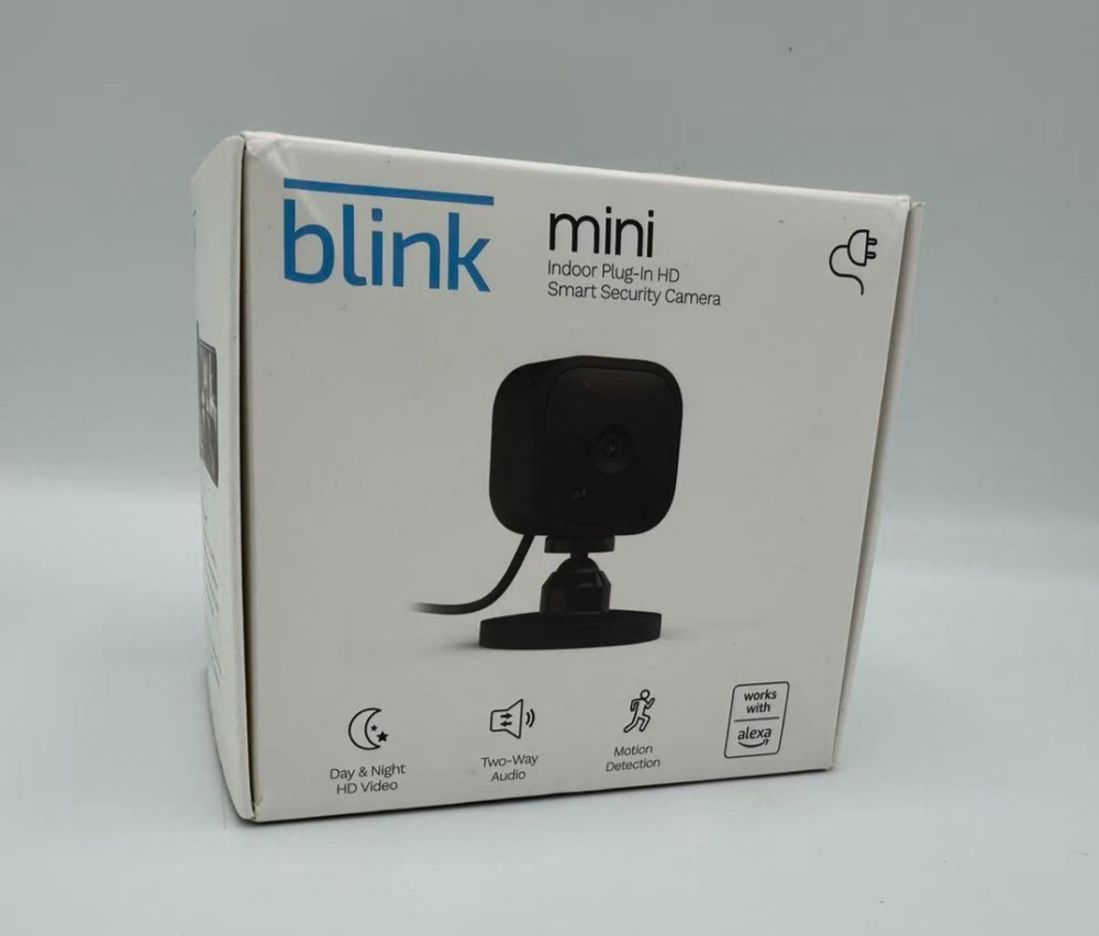 Blink Mini Plug-in Smart Security Camera HD Video - Black