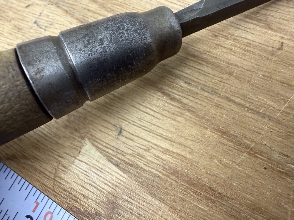 Vintage Wood Handled Tool Pointed Triangular Tip