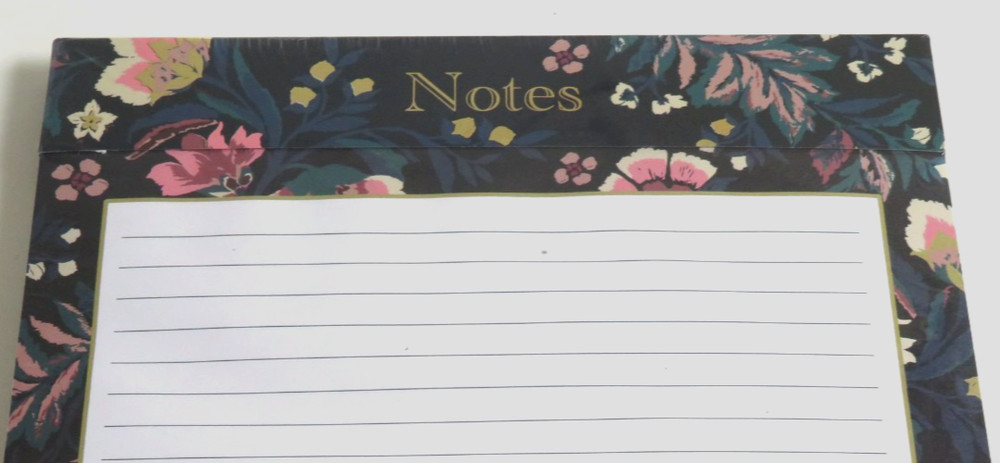 New Punch Studio 8" x 8" Peacock & Florals Lined Note Pad w/ 80 Sheets