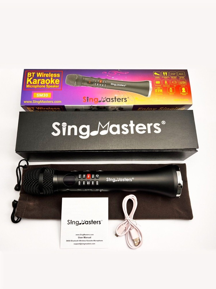 Karaoke Microphone Machine Wireless Speaker SingMasters SM30 CarPool,Bluetooth