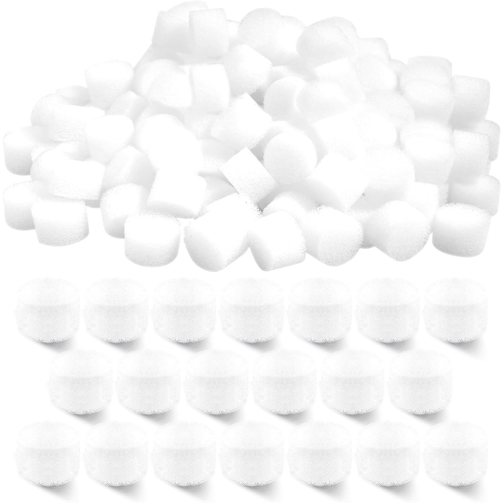 100 Pieces Air Filter Sponge for Compressor System Accessories Round White Spong