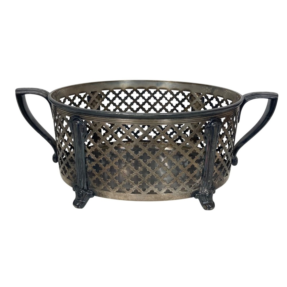 Charles Truman Burrows & Son Silver Plated Casserole Holder Stand 8x6 Display