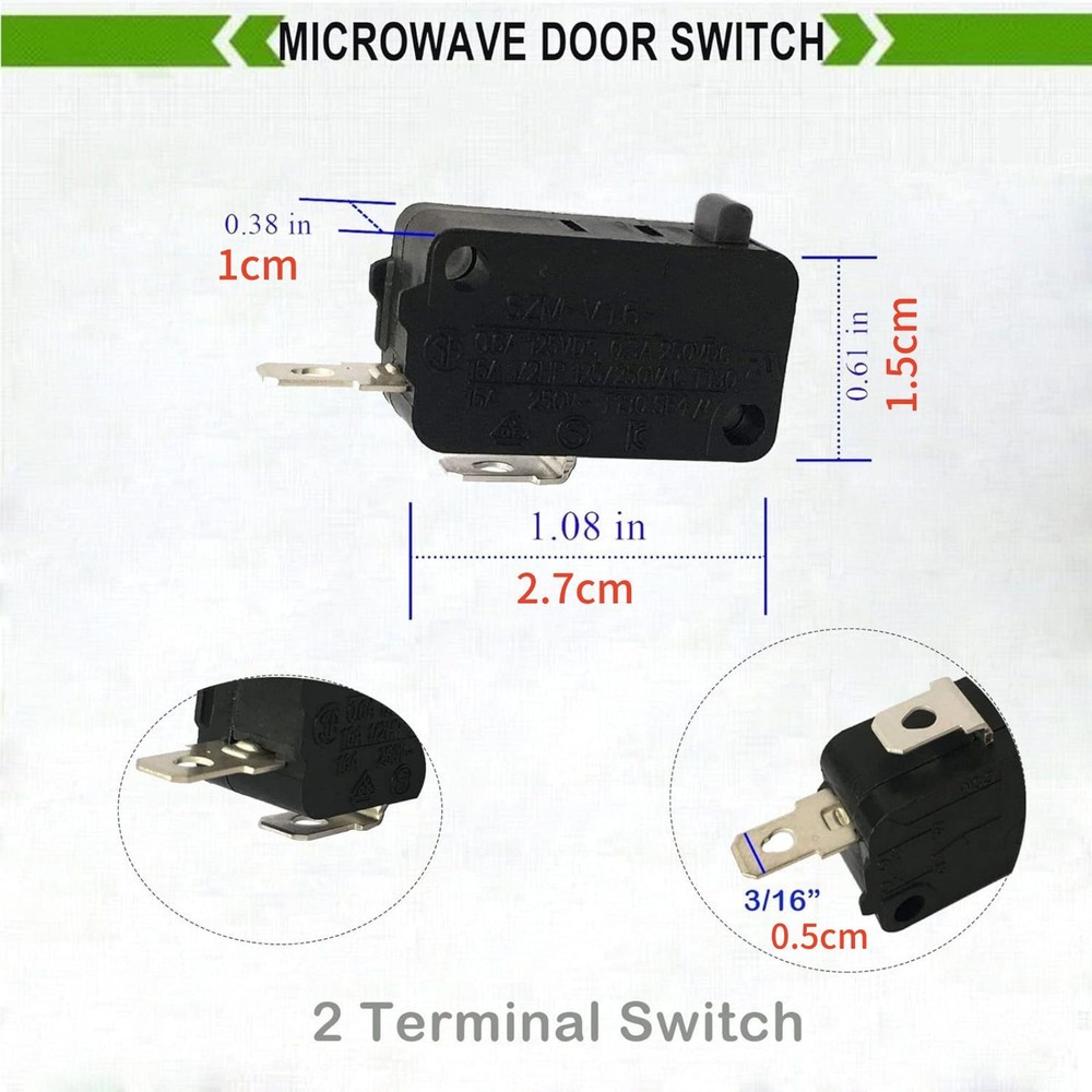 3PCS Microwave Door Switch Replacement 16A 2 Normally Open 1 Normally Closes