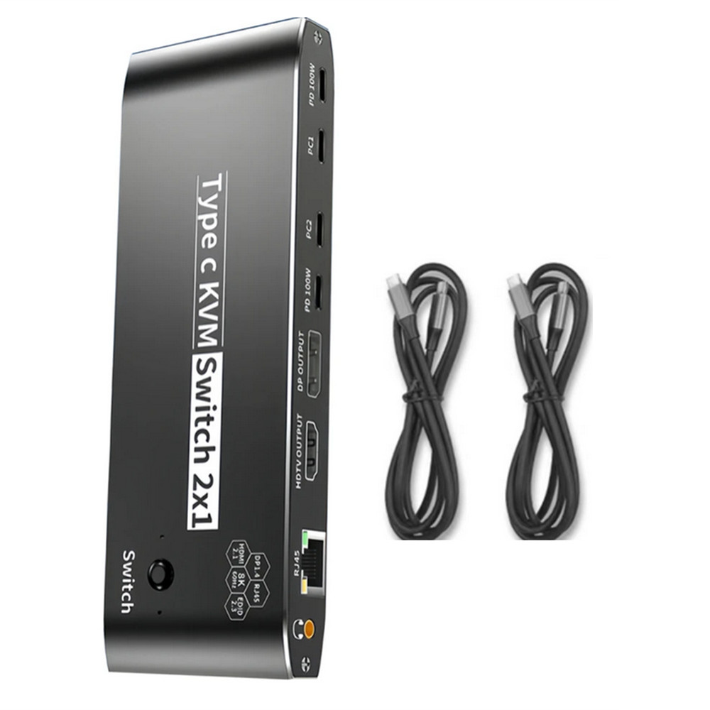New 100W 8K Type C KVM Switcher Splitter KVM Video Switcher For Computer