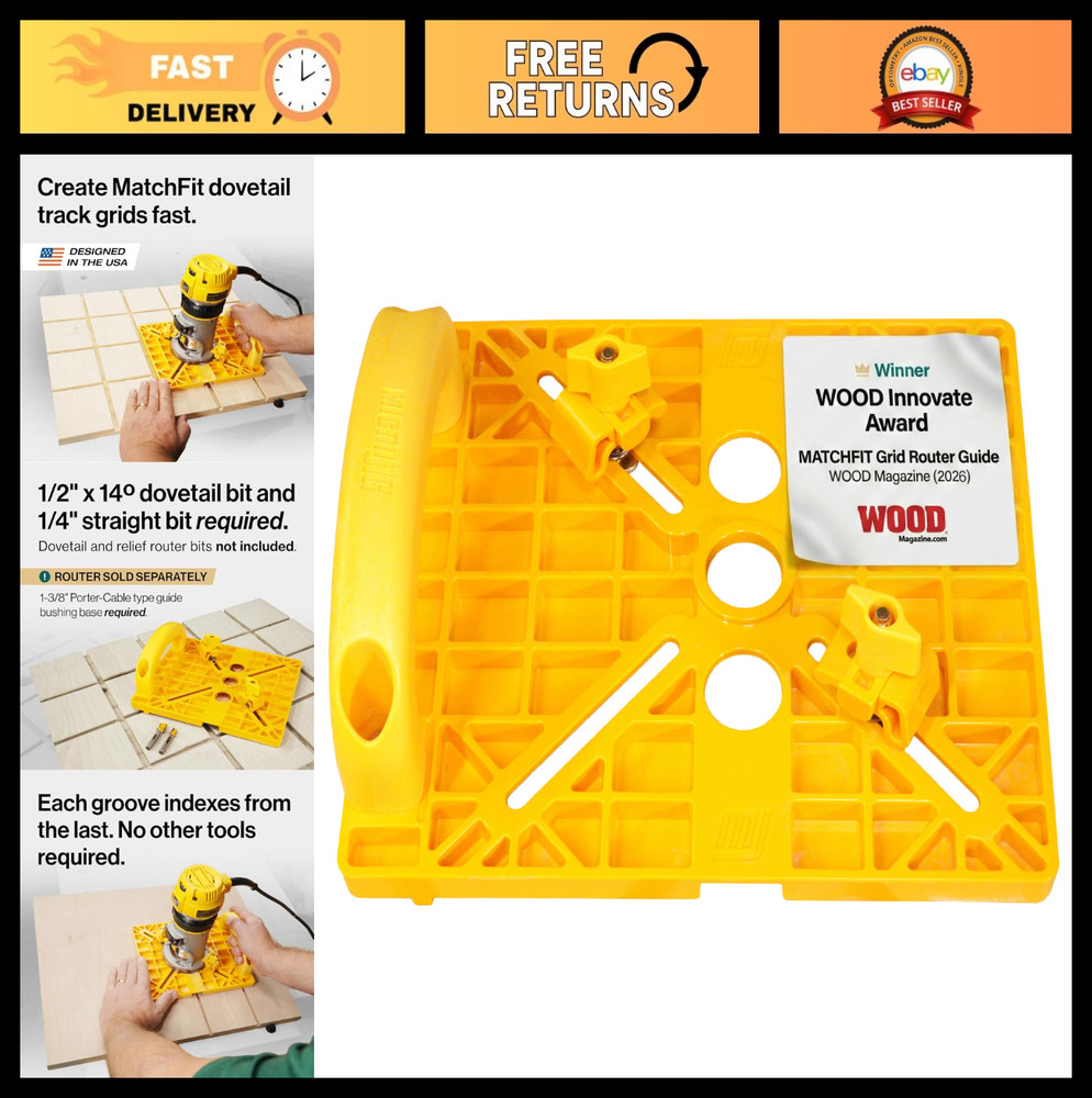 Precision Router Guide for Woodworking, Dovetail Track System, Easy Setup, Self-