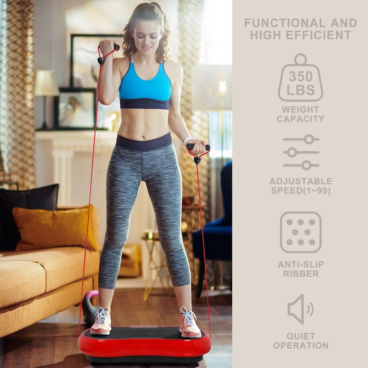 Vibration Plate Exercise Machine Full Body Workout Vibration Fitness Platform