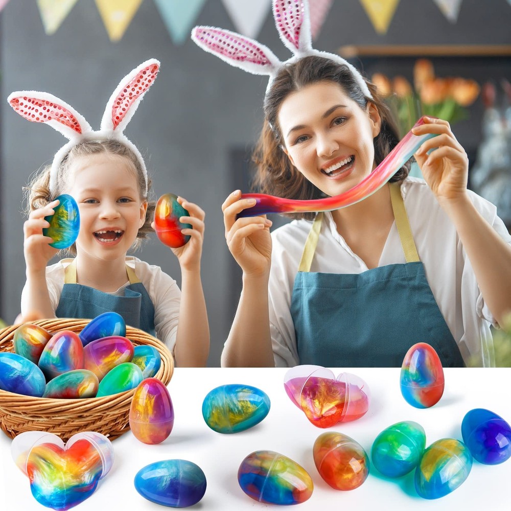 Prefilled Easter Eggs with Slime for Easter Basket Stuffers, Stress Relief Sl...