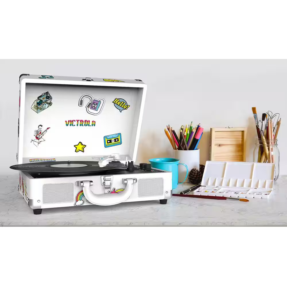 Canvas Bluetooth Suitcase Record Player