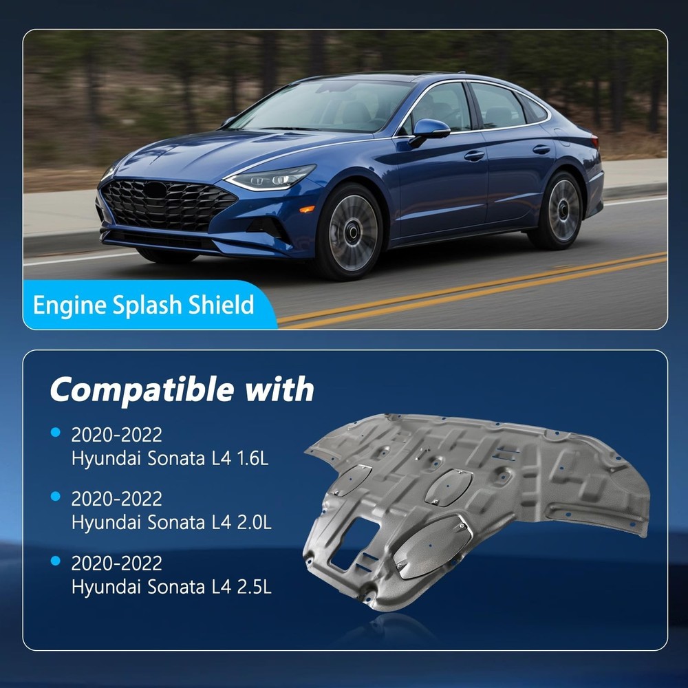 Carbon Steel Engine Splash Shield Fits Hyundai Sonata 2020-2024 Engine Case