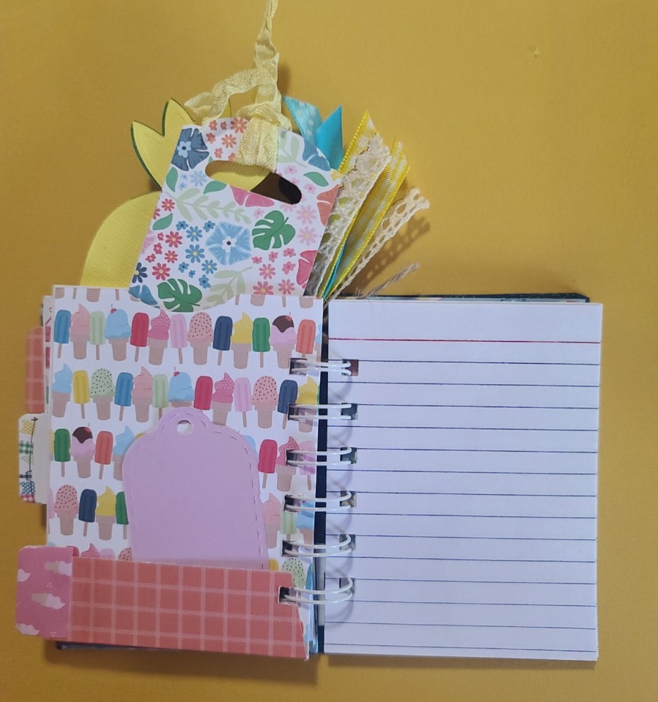 Little cinched journal notebook, handmade