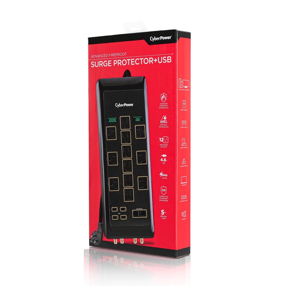 CyberPower Advanced 12 Outlet Surge Protector with USB