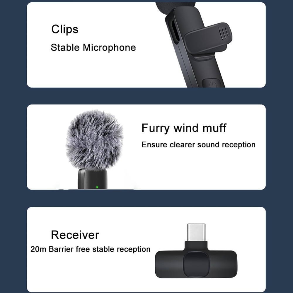 LOOBOAKY Professional Wireless Lavalier Microphone for iPhone, iPad, Android...