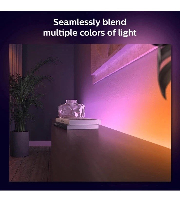 Philips Hue Indoor 6 Foot Smart LED Light Base Kit with Plug Multicolor Effect