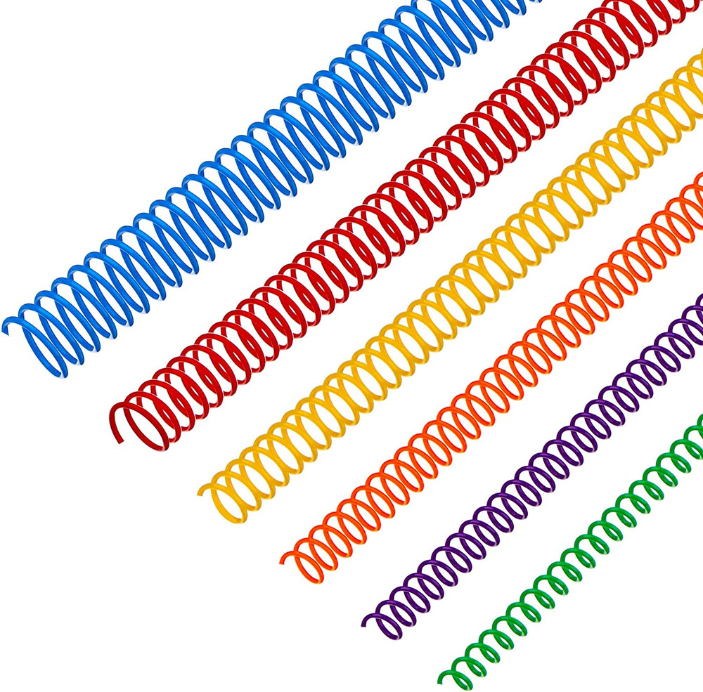 120 Pack Plastic Spiral Binding Coils Multi Size Spiral Binding Spines 4:1 Pitch